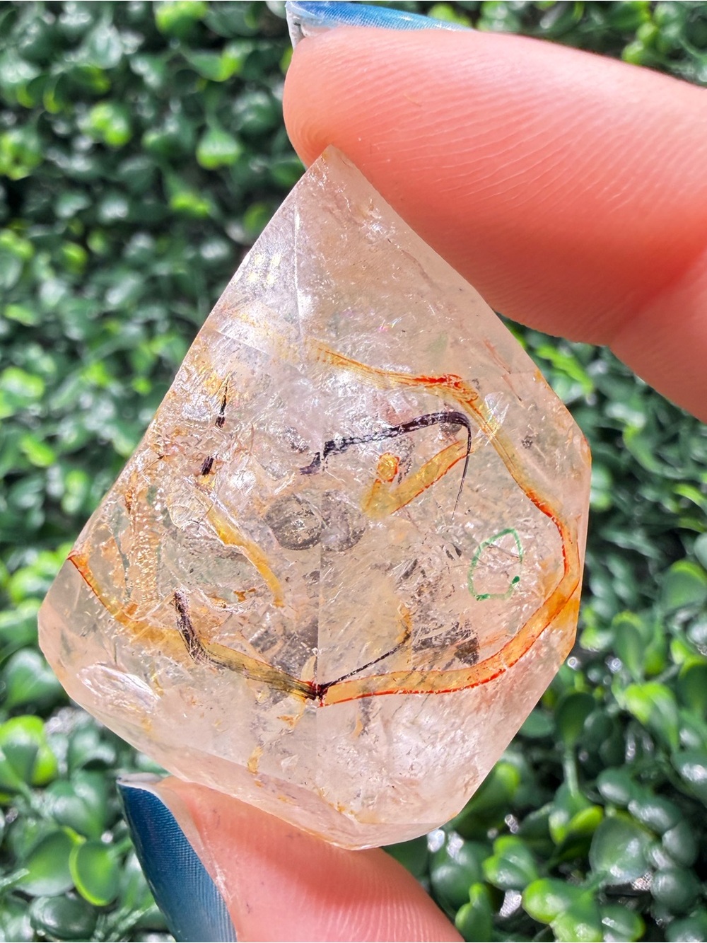 Quartz Point Enhydro w/ Bubble & Carbon
